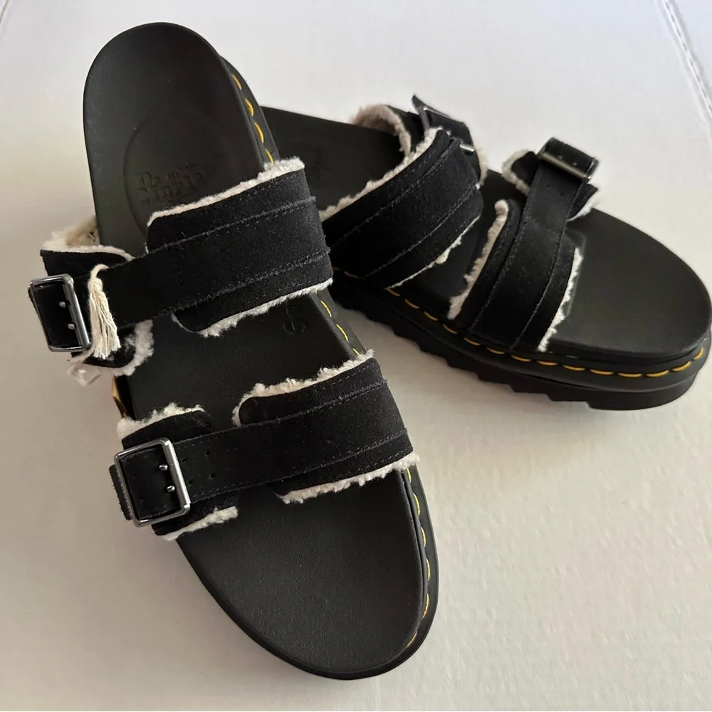 Dr Martens Myles Platform Sandals with Sherpa Lining Mens 14 EU 48